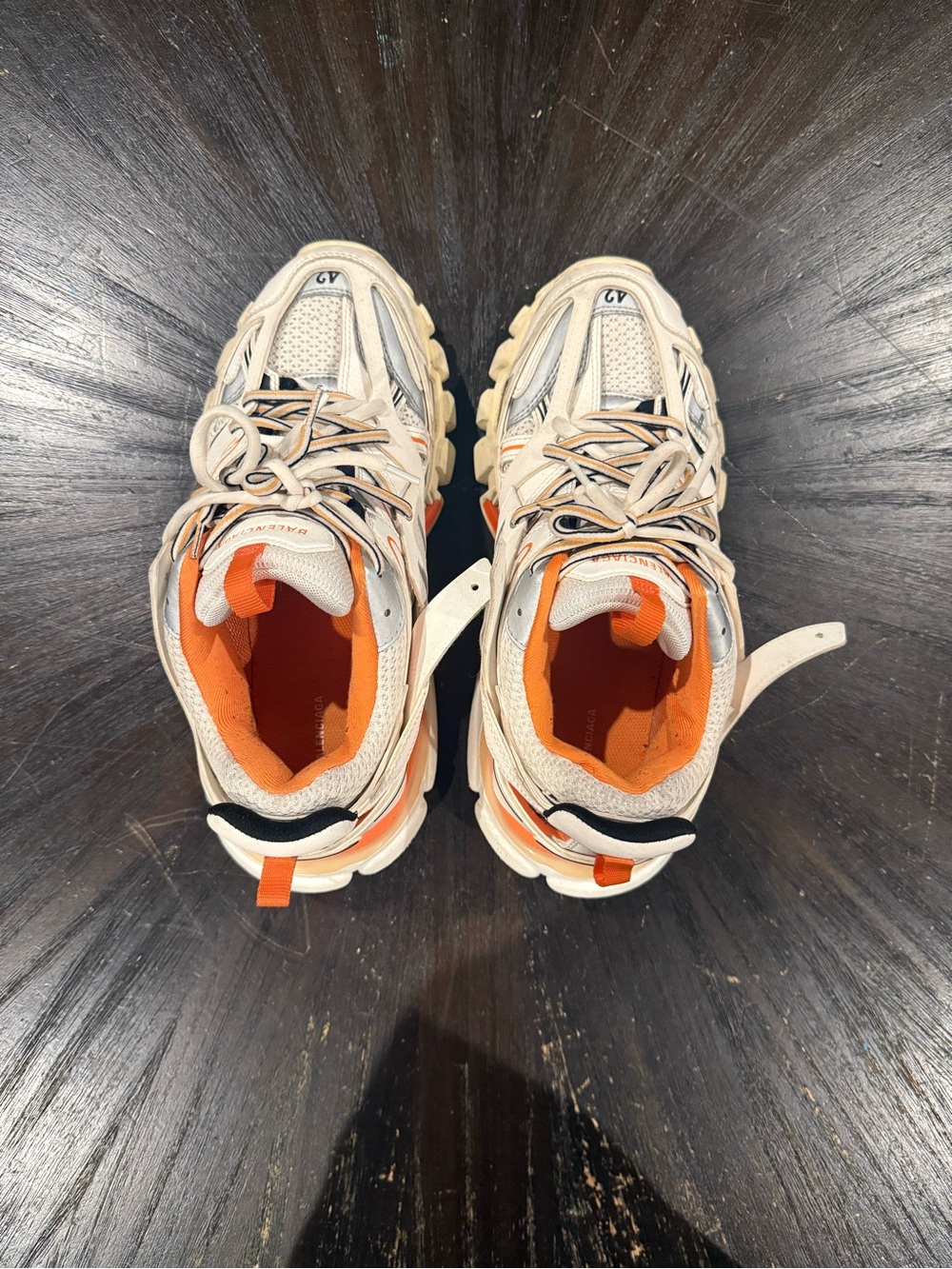 Balenciaga Men's Chunky Sneakers - White & Orange